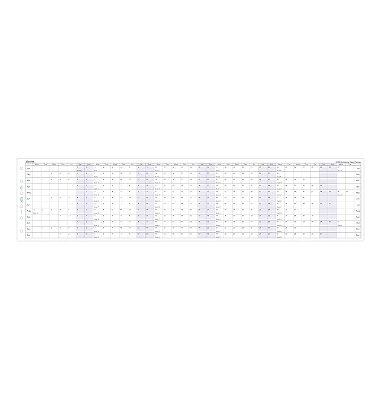 Horizontal Year Planner Pocket 2022