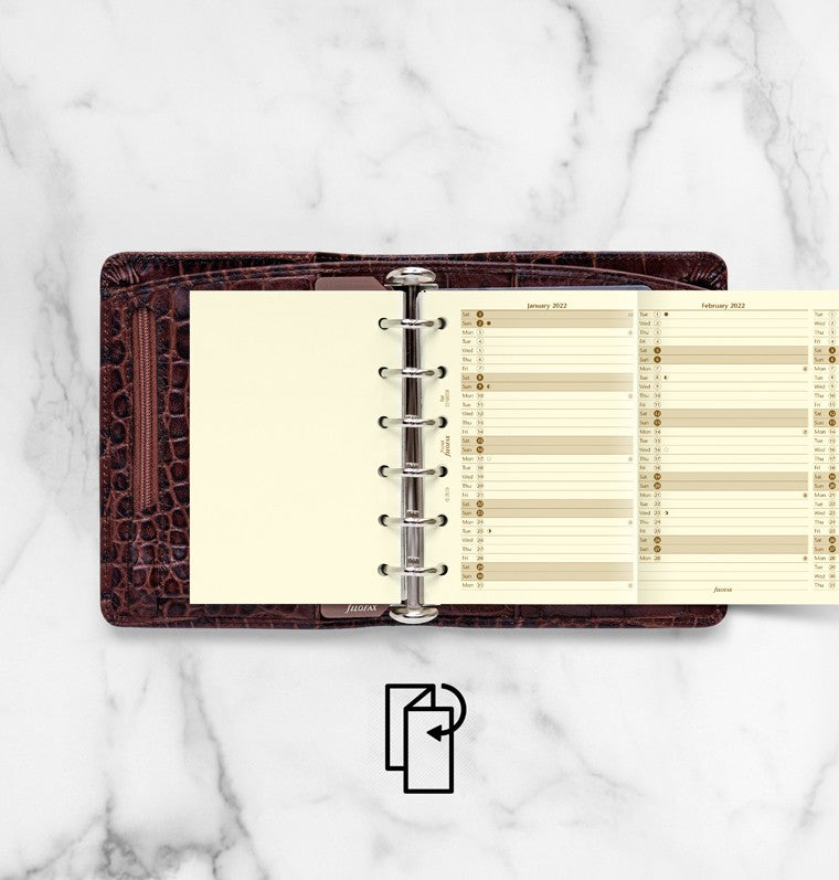 Vertical Year Planner Pocket 2022 Cotton Cream