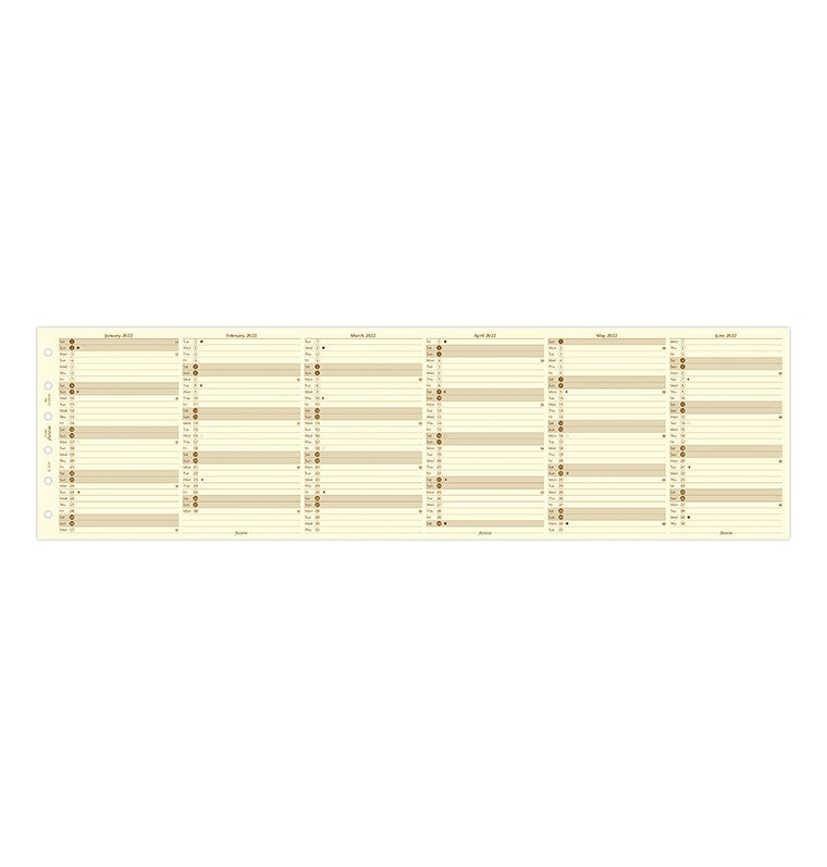 Vertical Year Planner Pocket 2022 Cotton Cream
