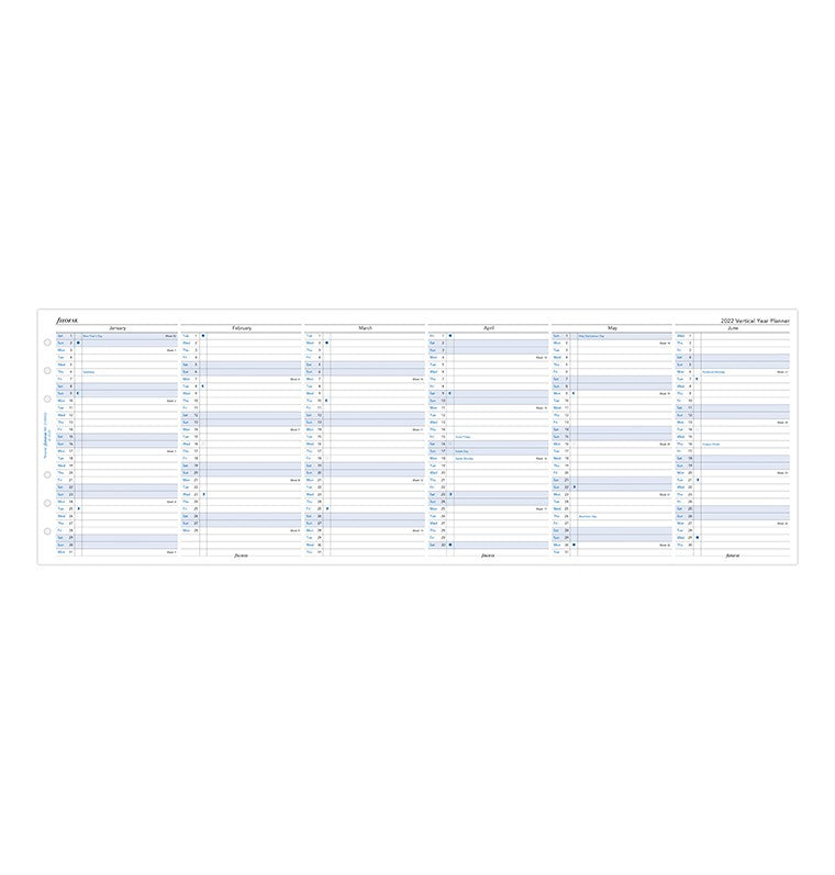 Vertical Year Planner Personal 2022