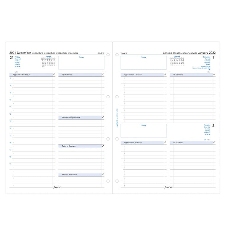 One Day On A Page Business Diary A4 2022