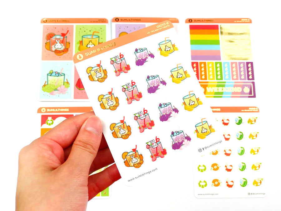 Lil' Splash of Fruits Decorative Kit (6 Pages) - GOLD FOIL