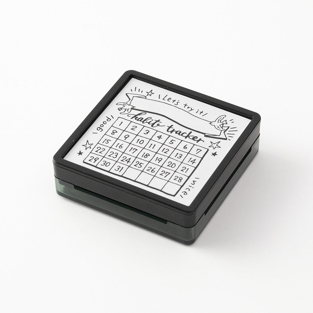 Paintable stamp Pre-inked habit tracker