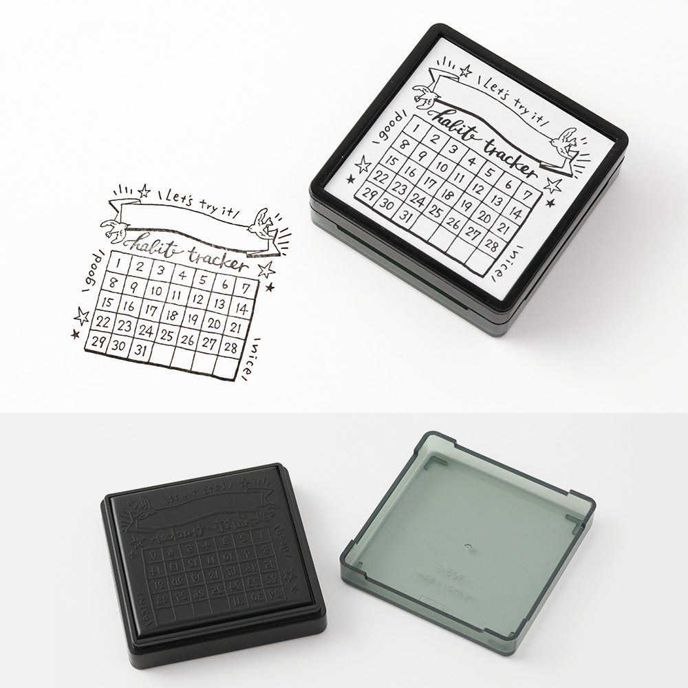 Paintable stamp Pre-inked habit tracker