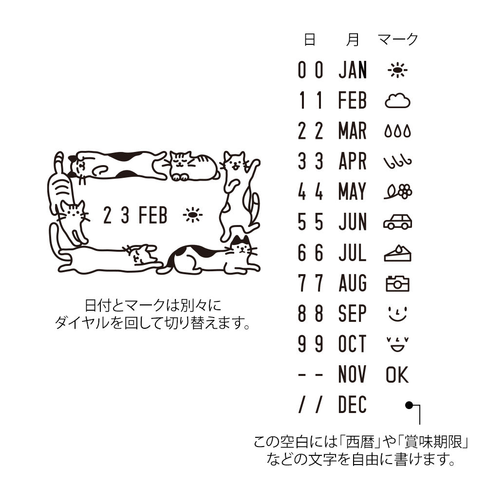 Paintable Rotating Date Stamp Cat
