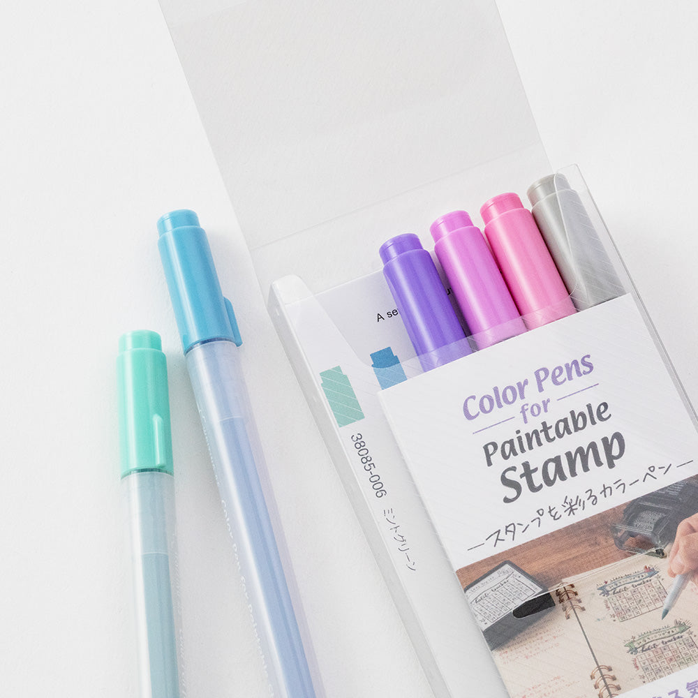 Color Pens for Paintable Stamp 6pcs assorted- Relax