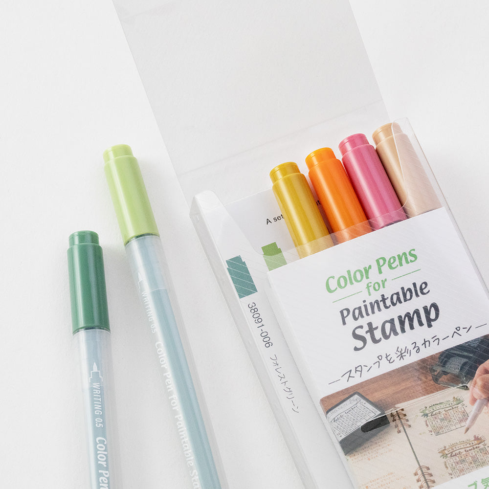 Color Pens for Paintable Stamp 6 pcs assorted- Positive