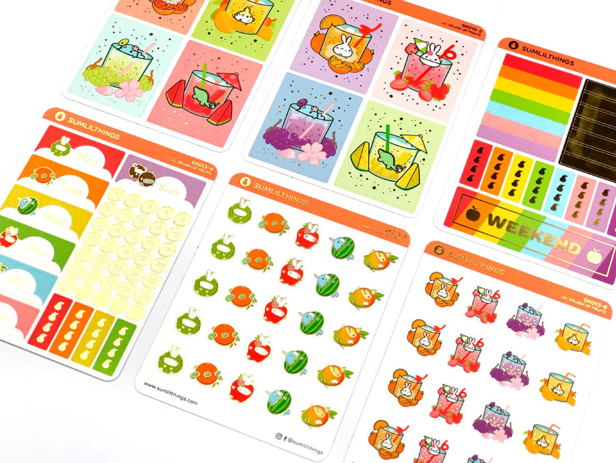 Lil' Splash of Fruits Decorative Kit (6 Pages) - GOLD FOIL
