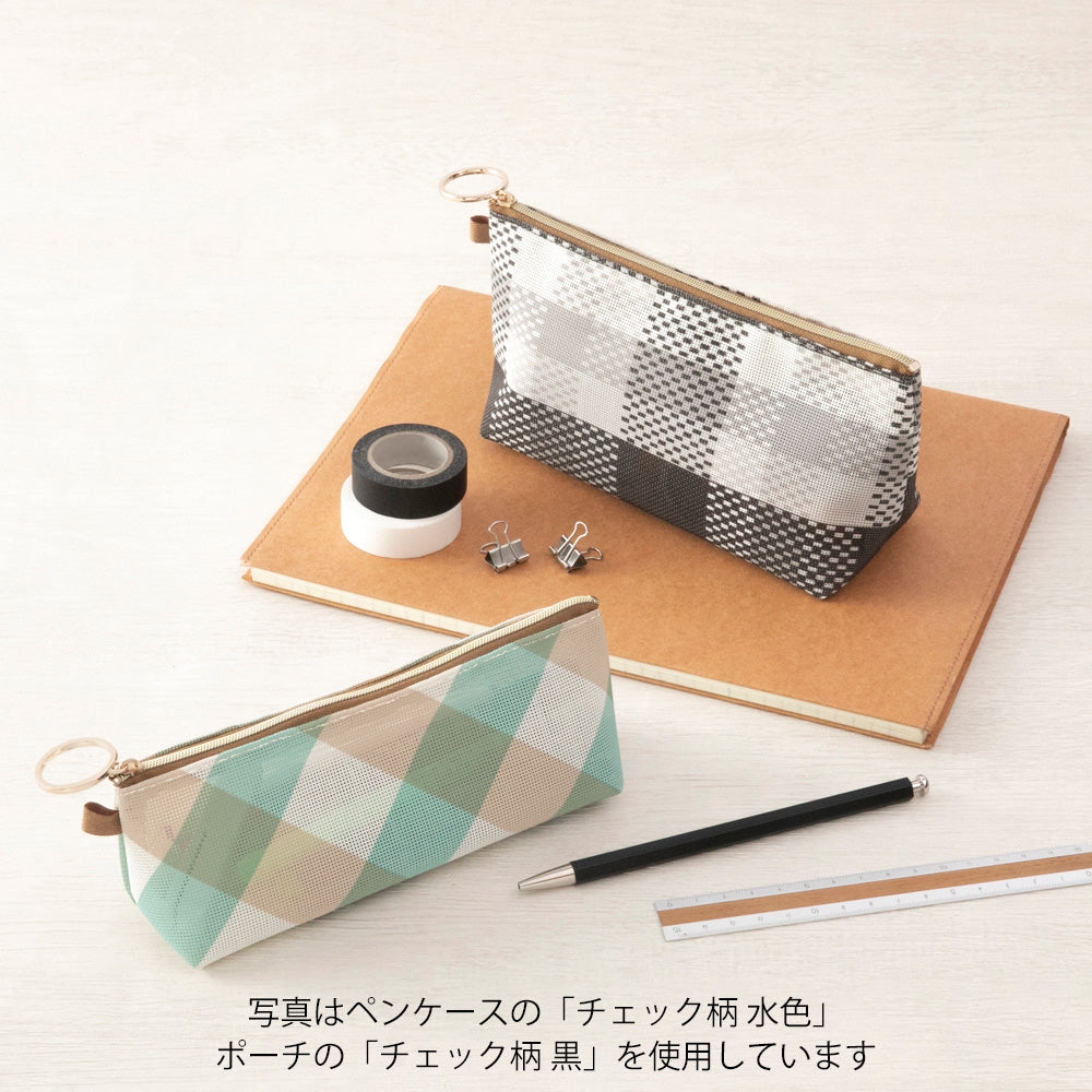 Mesh Graphics Pen case Check Black