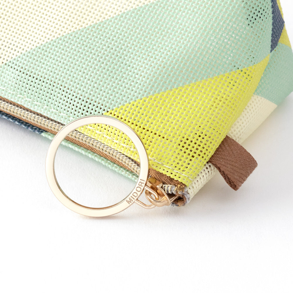 Mesh Graphics Pen case Stripe Yellow green