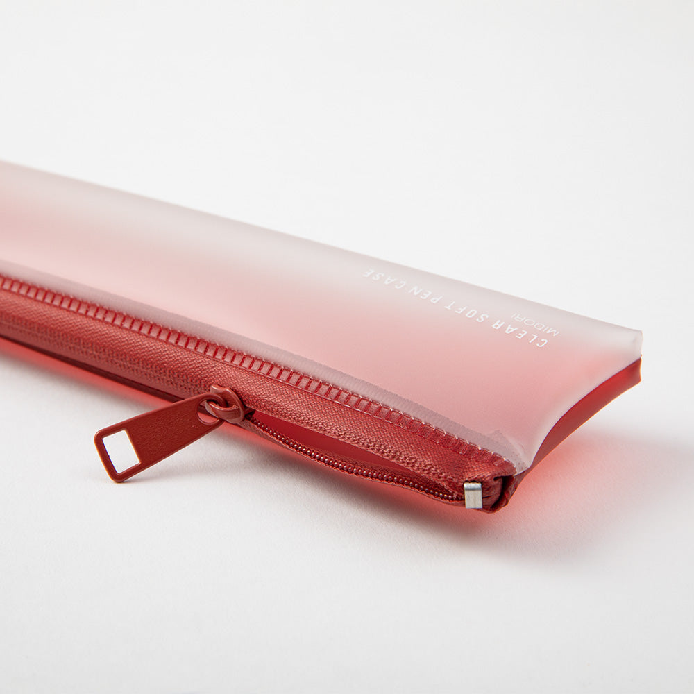 Clear Soft Pen Case Red