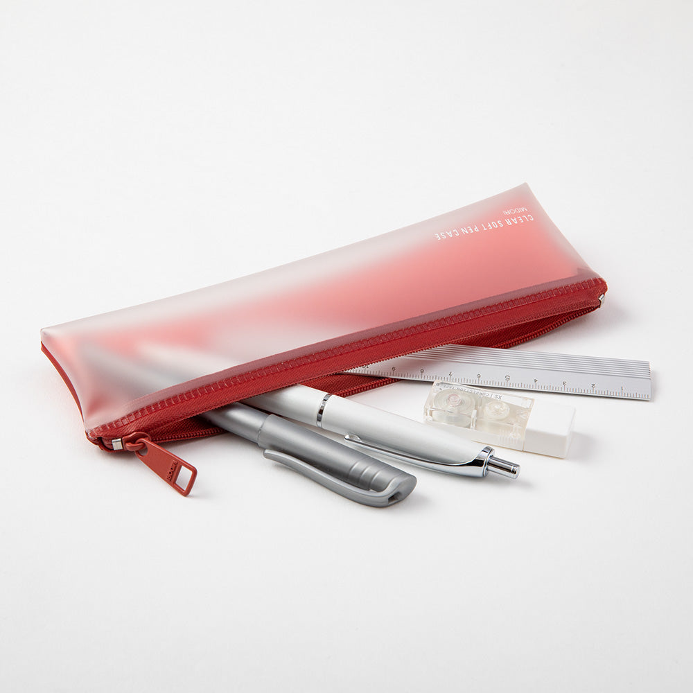 Clear Soft Pen Case Red