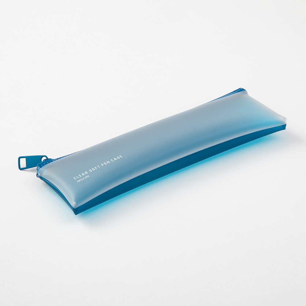 Clear Soft Pen Case Blue