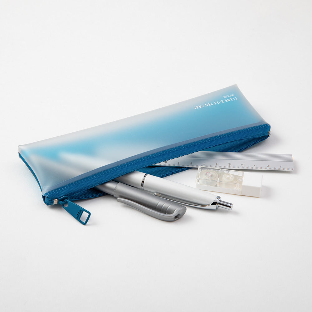 Clear Soft Pen Case Blue