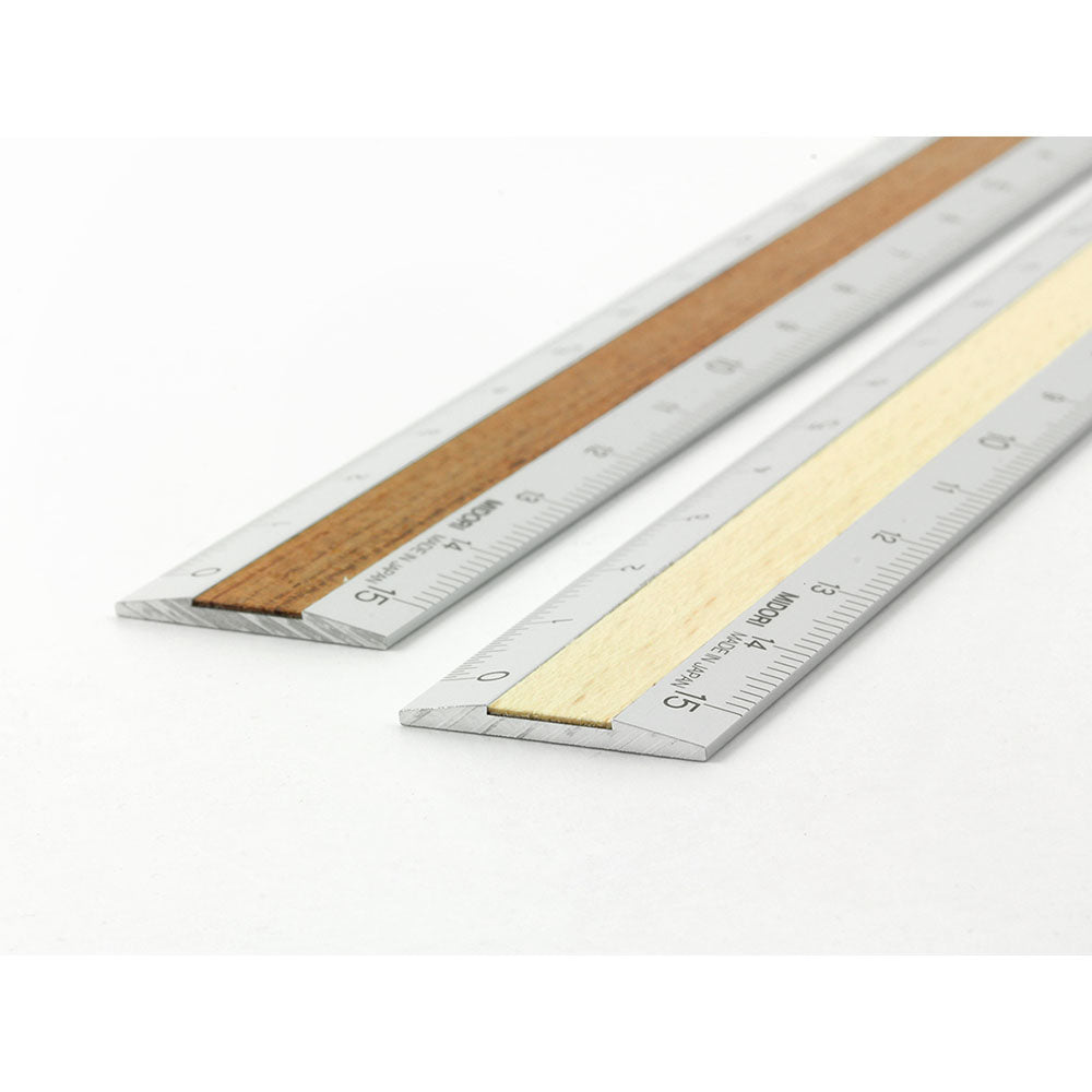 Aluminium Wooden Ruler (15cm) Light Brown