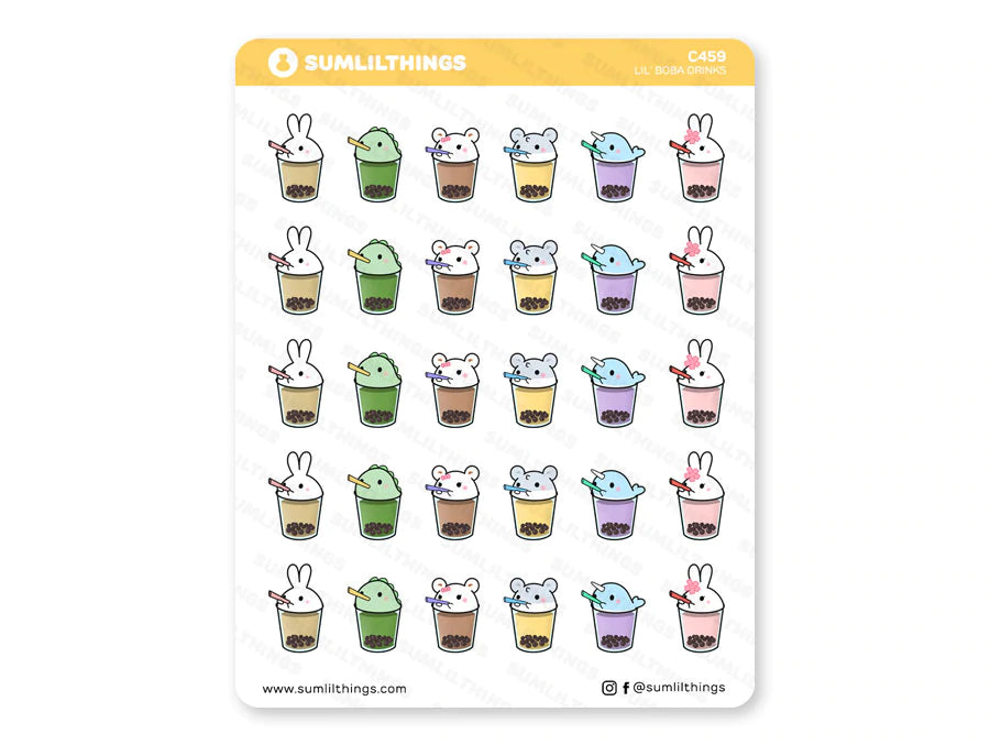 Lil' Boba Drinks // Boba Stickers
