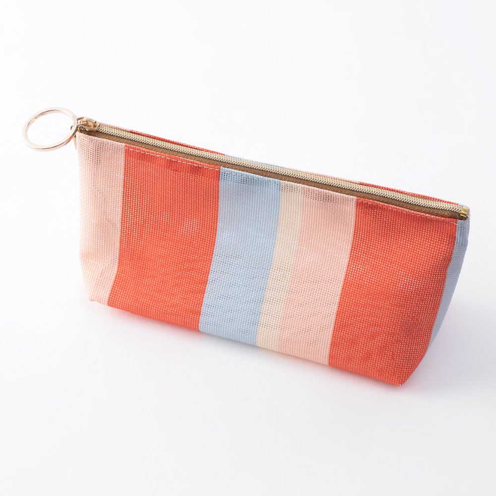 Mesh Graphics Gusset pouch Stripe Red
