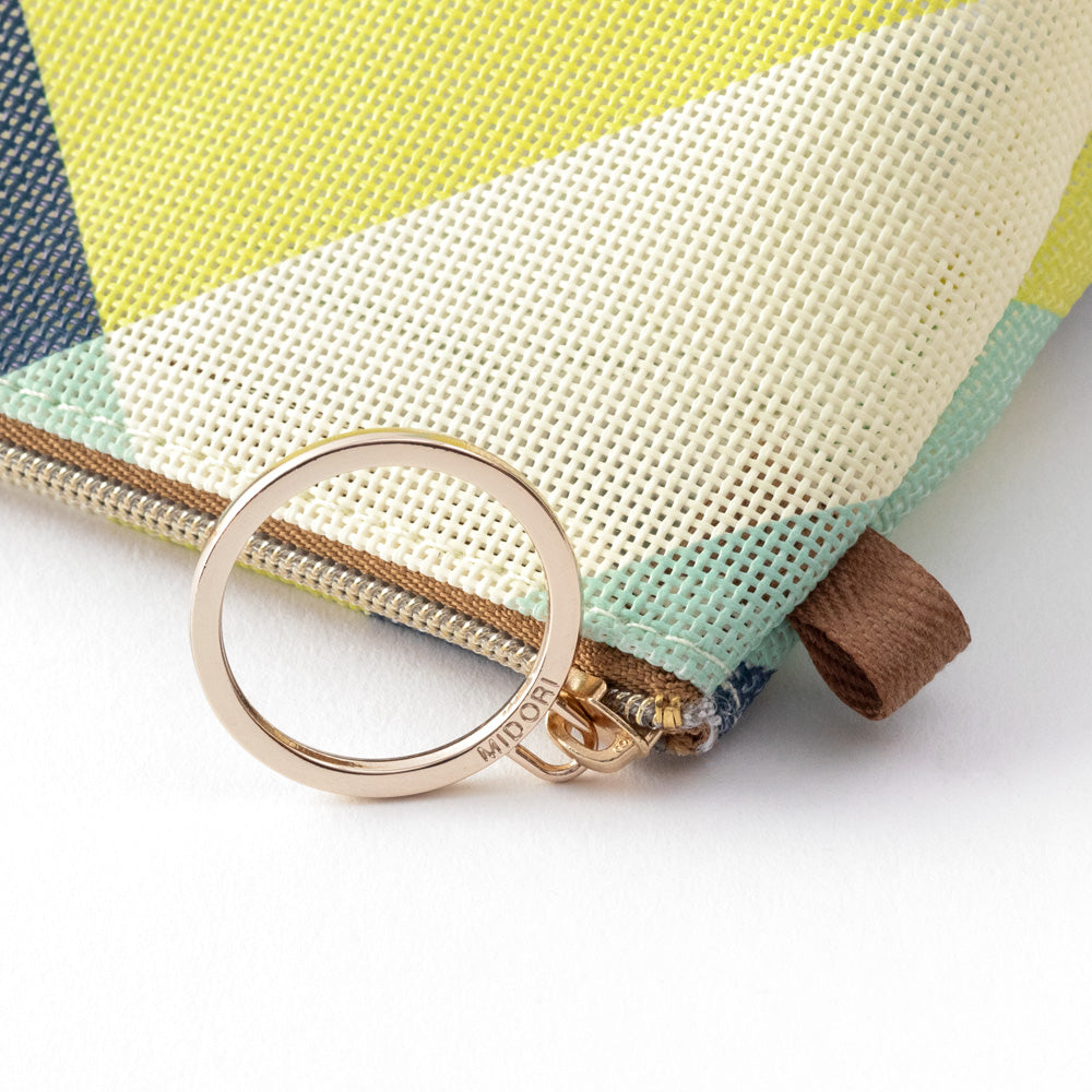 Mesh Graphics Gusset pouch Stripe Yellow green