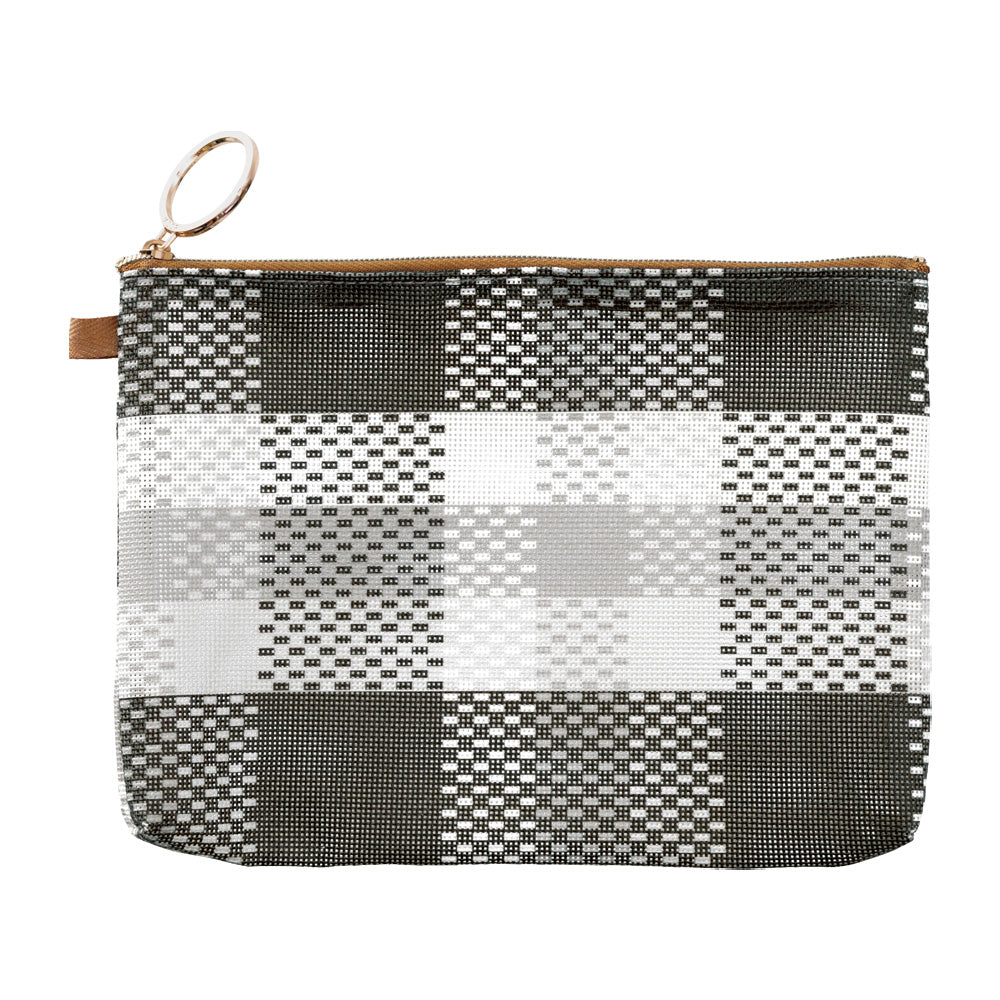 Mesh Graphics Pouch (A6) Check Black
