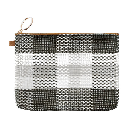 Mesh Graphics Pouch (A6) Check Black