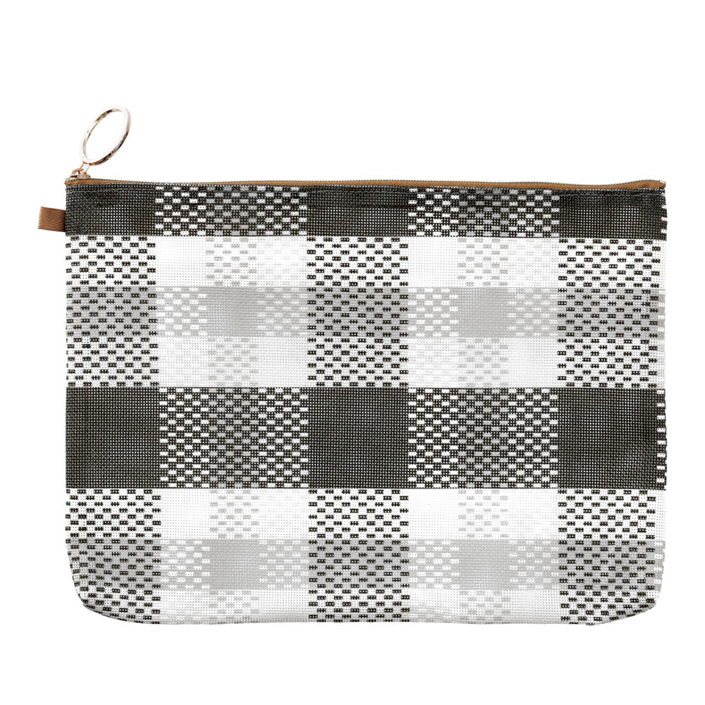 Mesh Graphics Pouch A5 Check Black