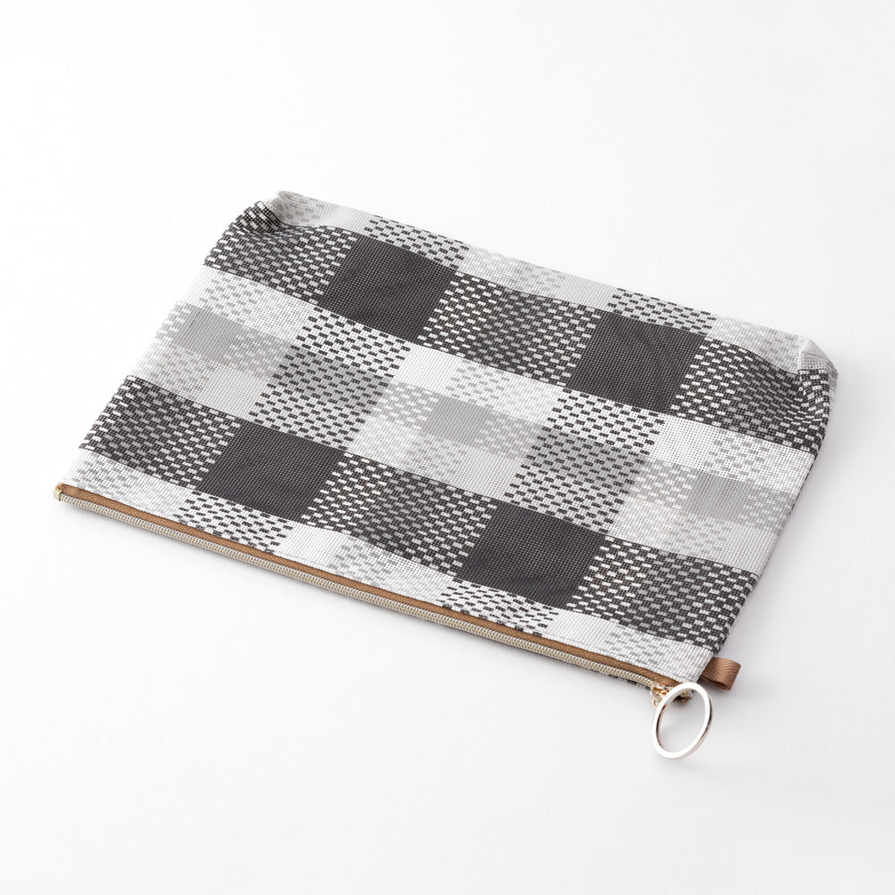 Mesh Graphics Pouch A5 Check Black