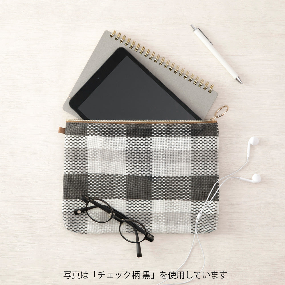 Mesh Graphics Pouch A5 Check Black