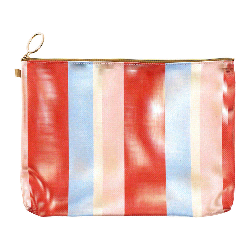 Mesh Graphics Pouch A5 Stripe Red