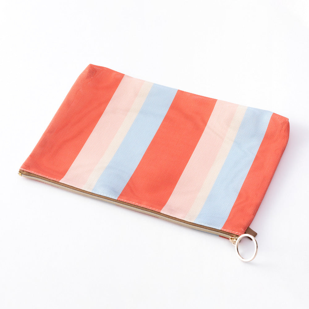 Mesh Graphics Pouch A5 Stripe Red