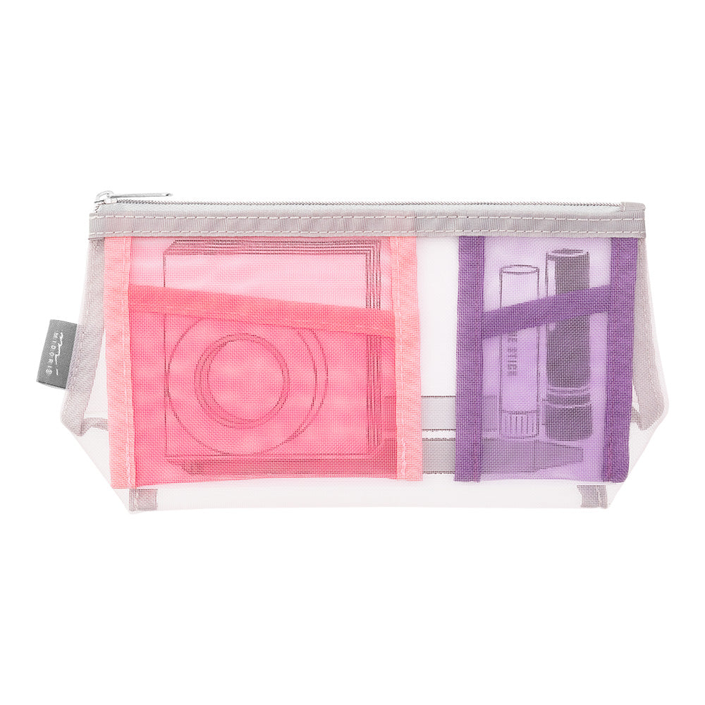 Pen & Tool Pouch Mesh with gusset Pink
