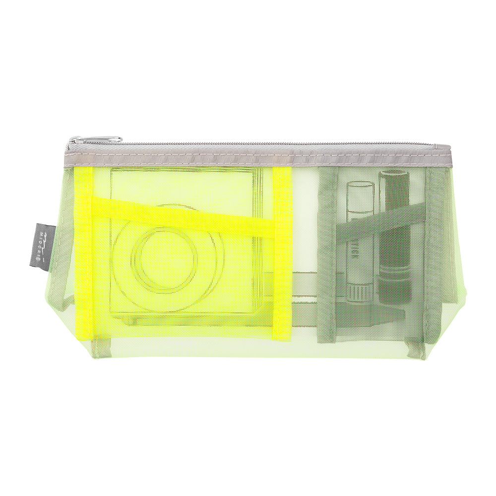 Pen & Tool Pouch Mesh with gusset Yellow-Green