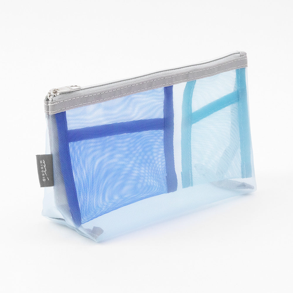 Pen & Tool Pouch Mesh with gusset Light Blue