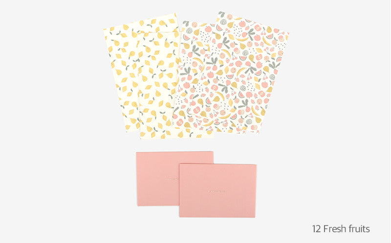 Dailylike Writing Papers & Envelope 12 Fresh fruits