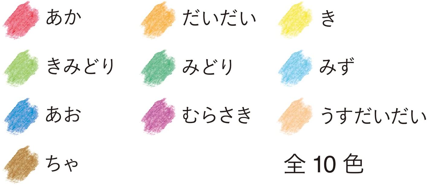 Kokuyo Clear Crayon - 10 Colour Set