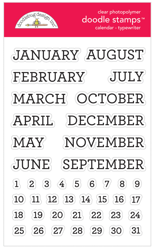 Calendar - Typewriter Doodle Stamps