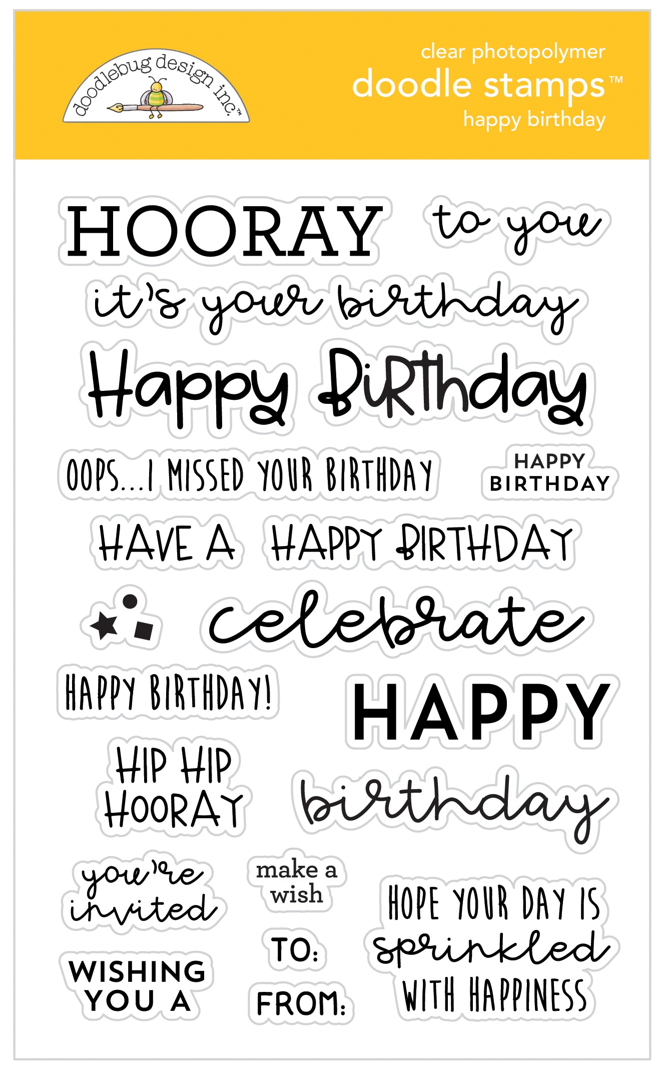 Happy Birthday Doodle Stamps