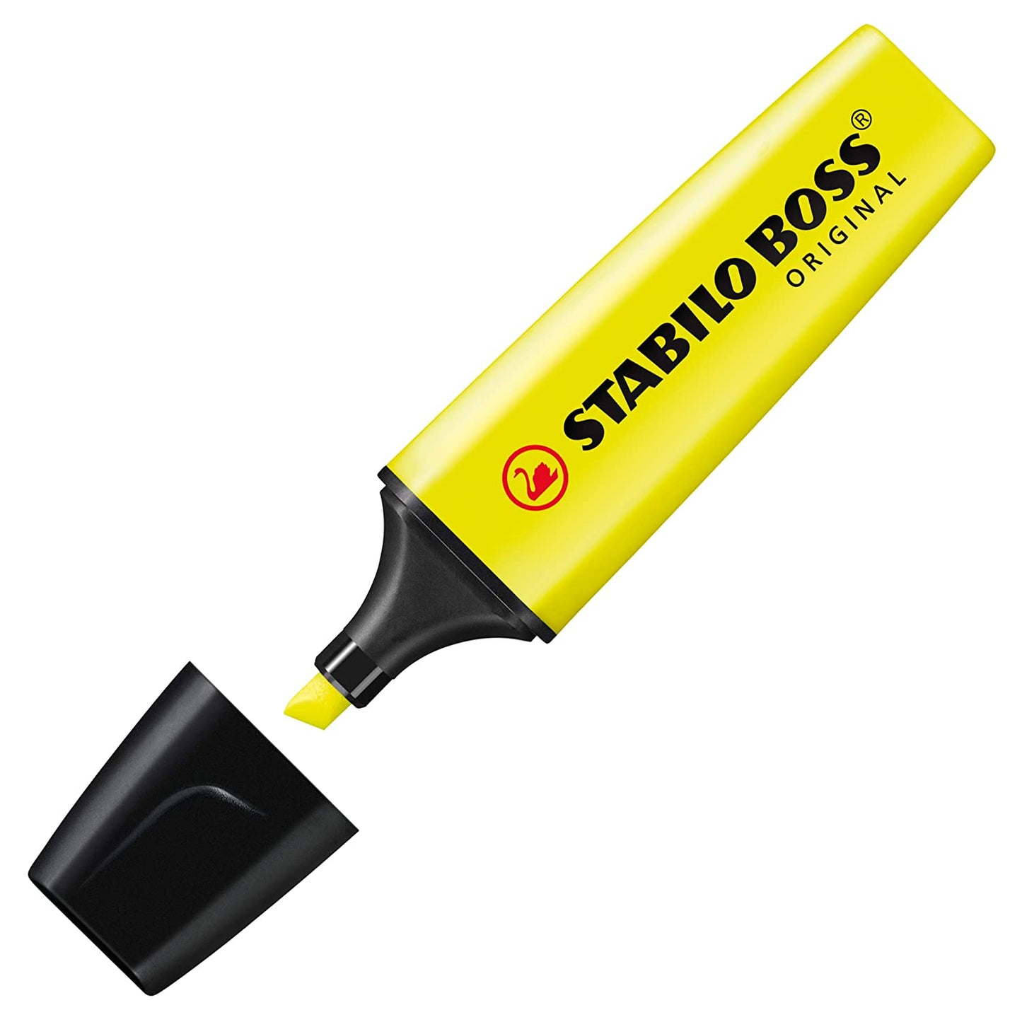 STABILO BOSS Original - Highlighter Pen - Wallet of 4 (Fluorescent Yellow)