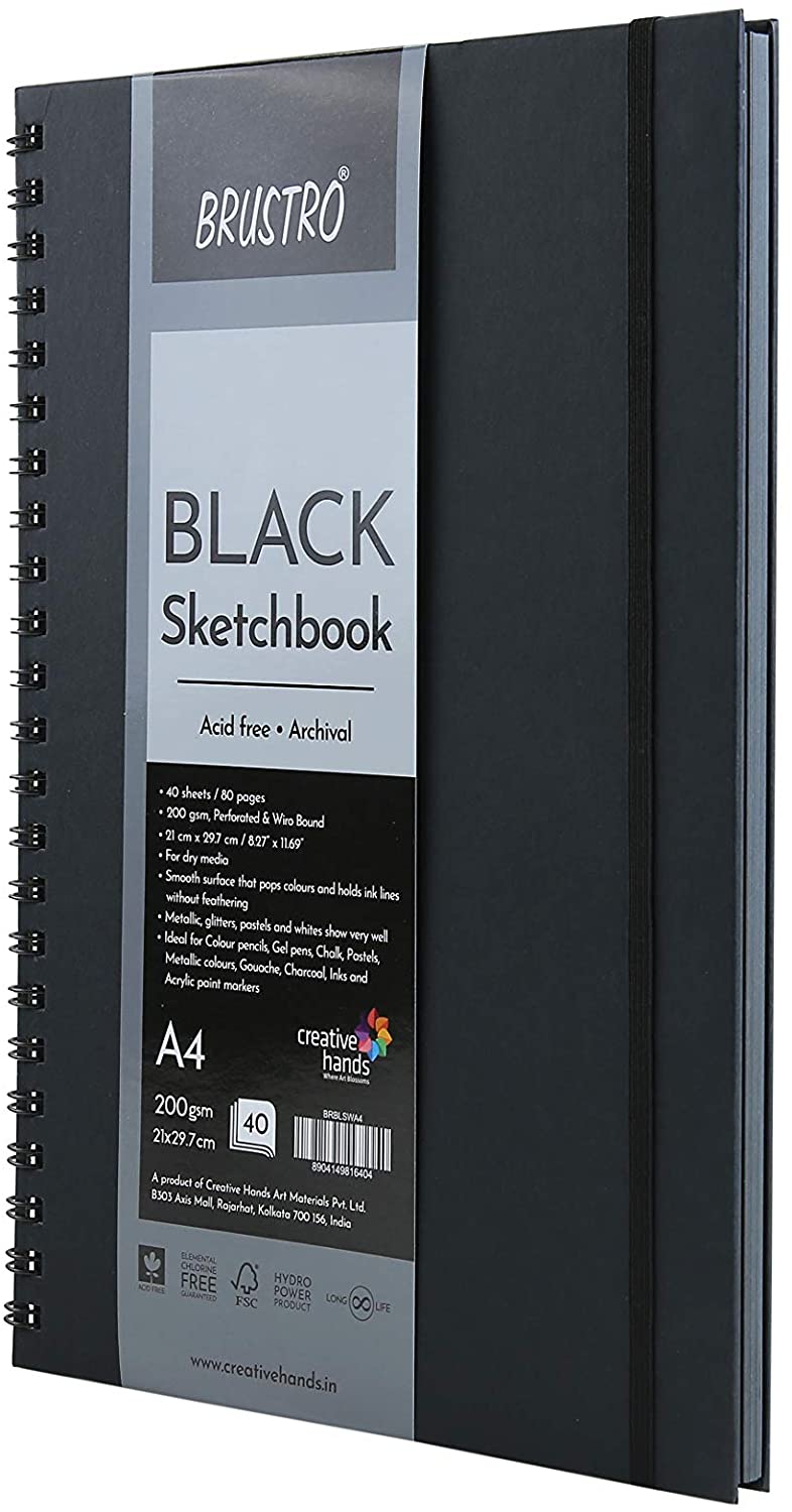 Brustro Black Sketchbook (A4 size)
