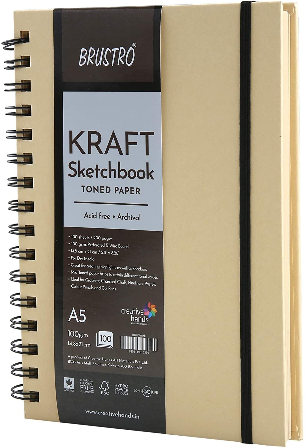 Brustro Toned Paper - Kraft Sketchbook (A5 size)