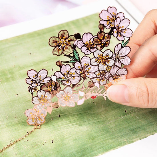 Sakura Bloom 18K Gold Plated Bookmark