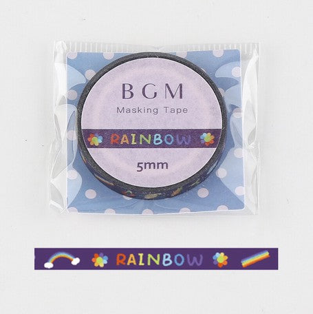 BGM Rainbow Colour Slim Washi Tape