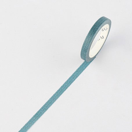 BGM Aomi Wave Pattern Slim Washi Tape