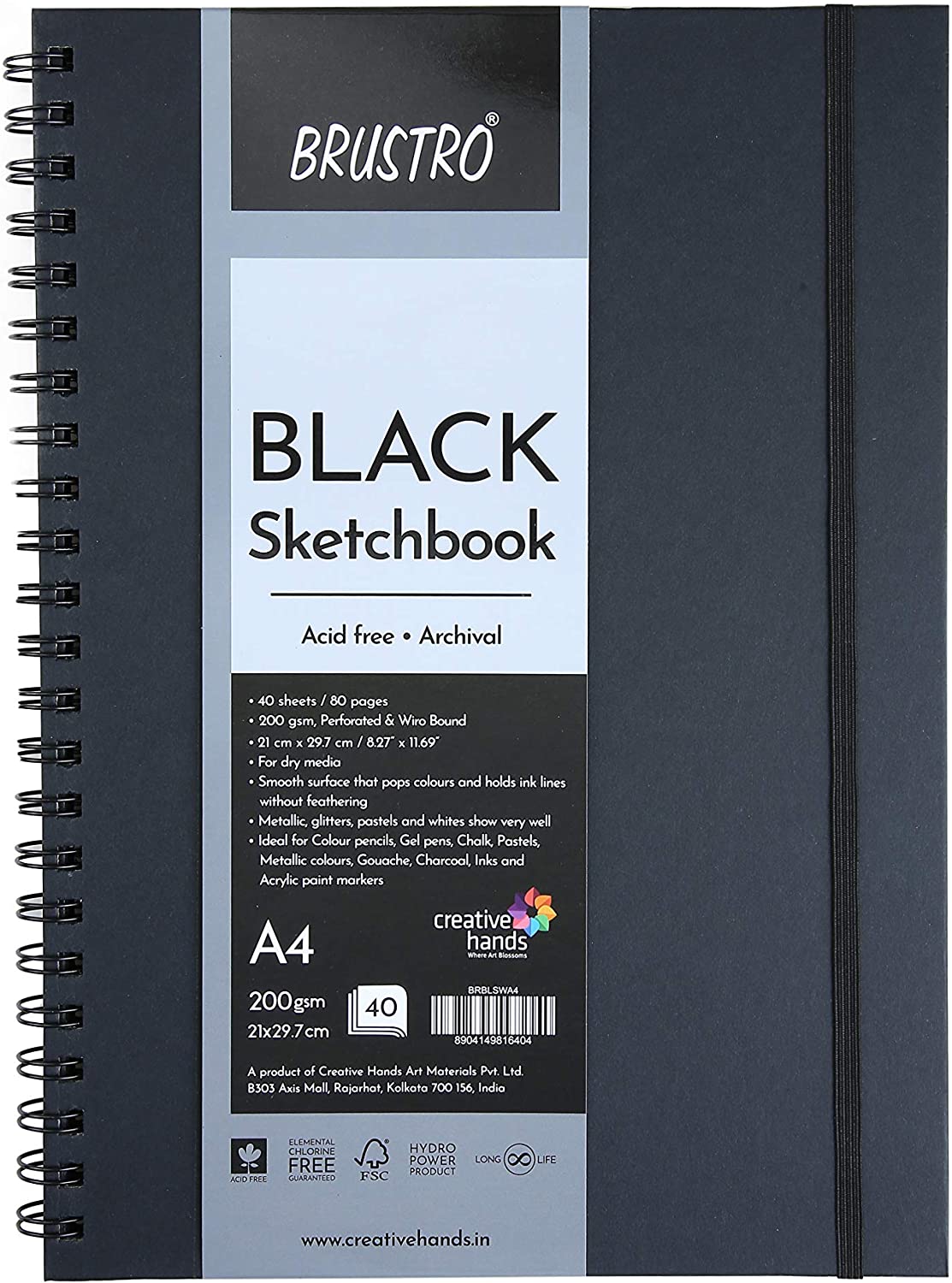 Brustro Black Sketchbook (A4 size)