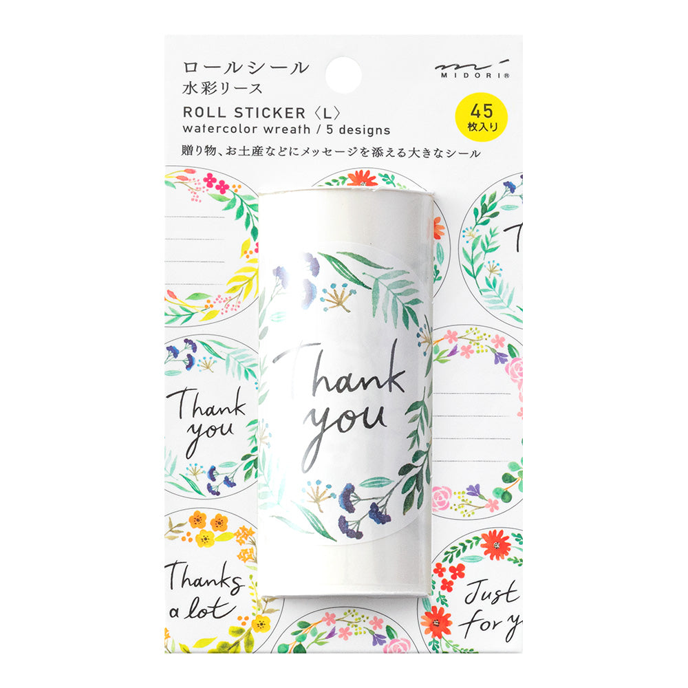Roll Sticker L Watercolor Wreath