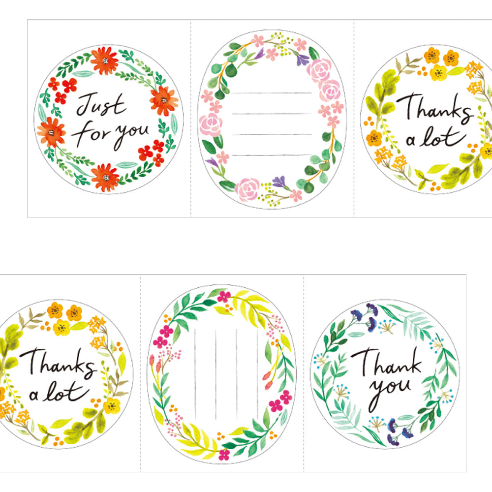Roll Sticker L Watercolor Wreath