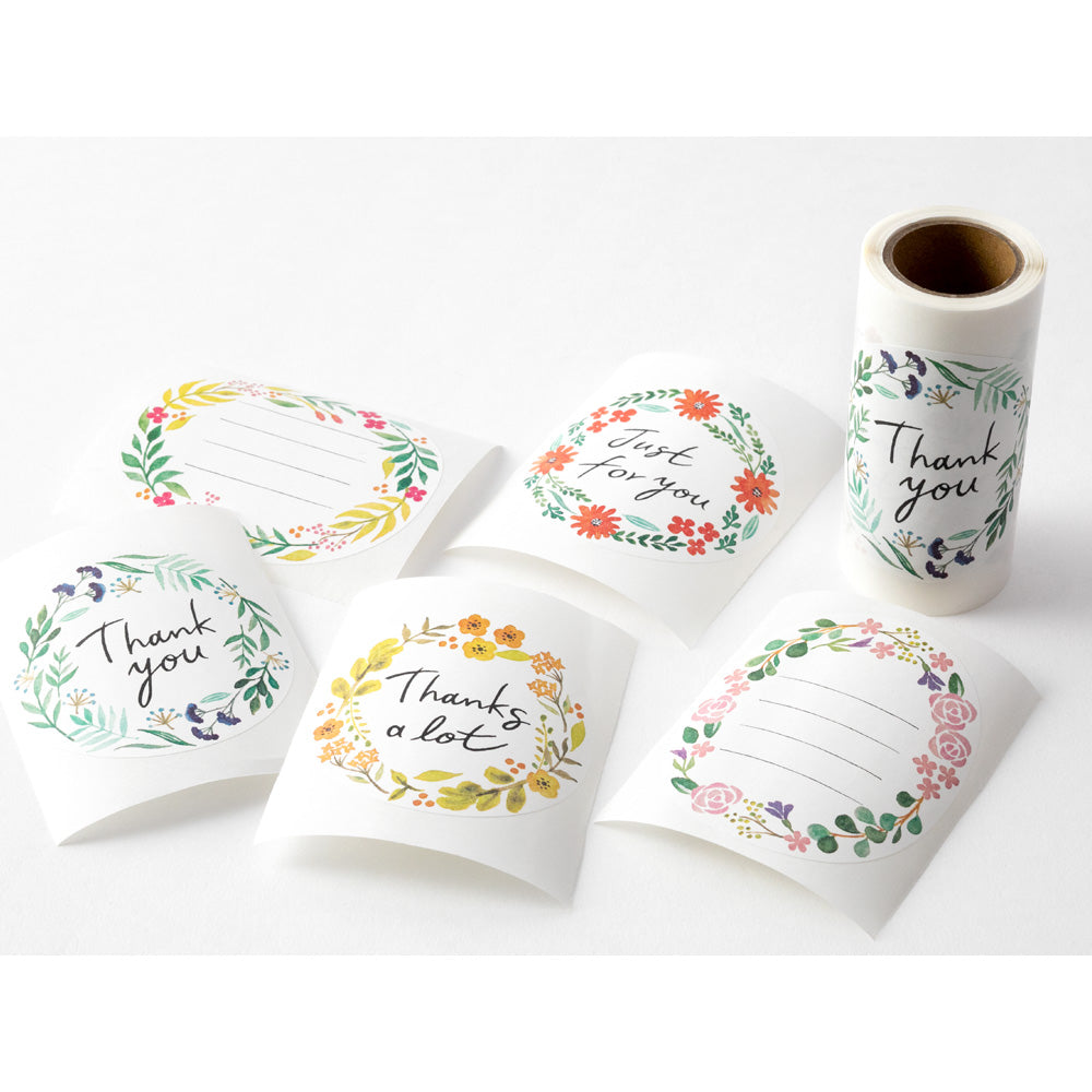 Roll Sticker L Watercolor Wreath