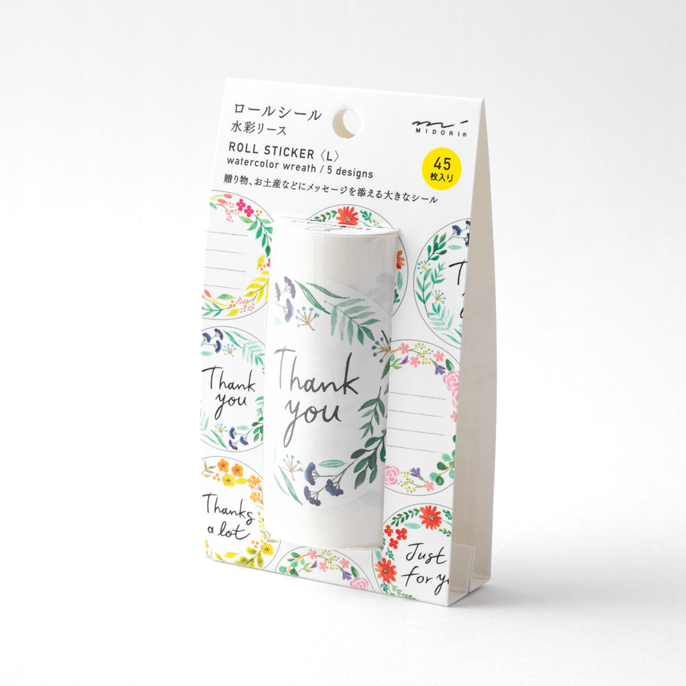 Roll Sticker L Watercolor Wreath