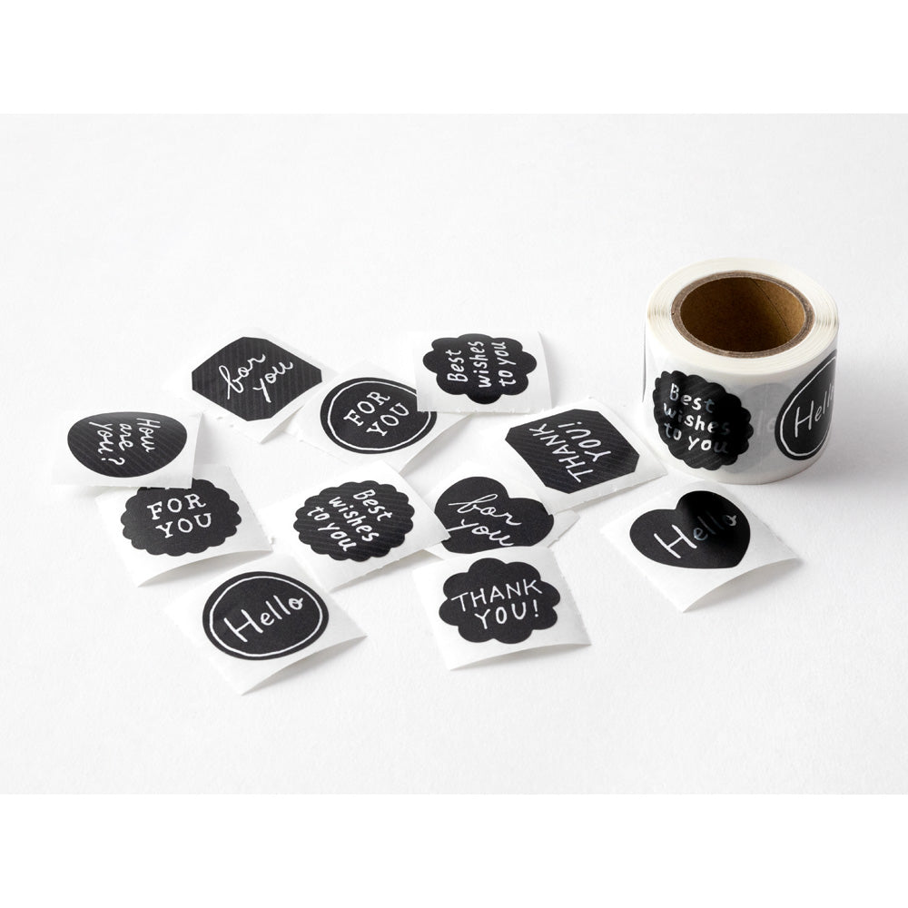 Roll Sticker Metallic Message Black