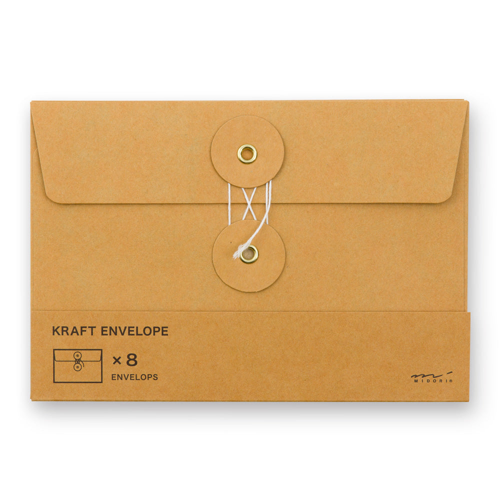 KRAFT ENVELOPE <M> Horizontal with String Orange