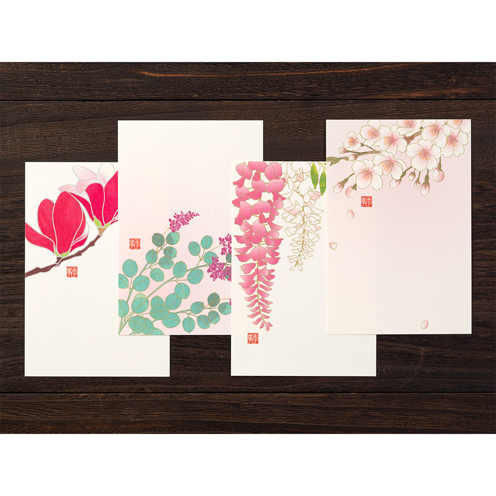 Letter Writing Set Seasonal Flowers Pink